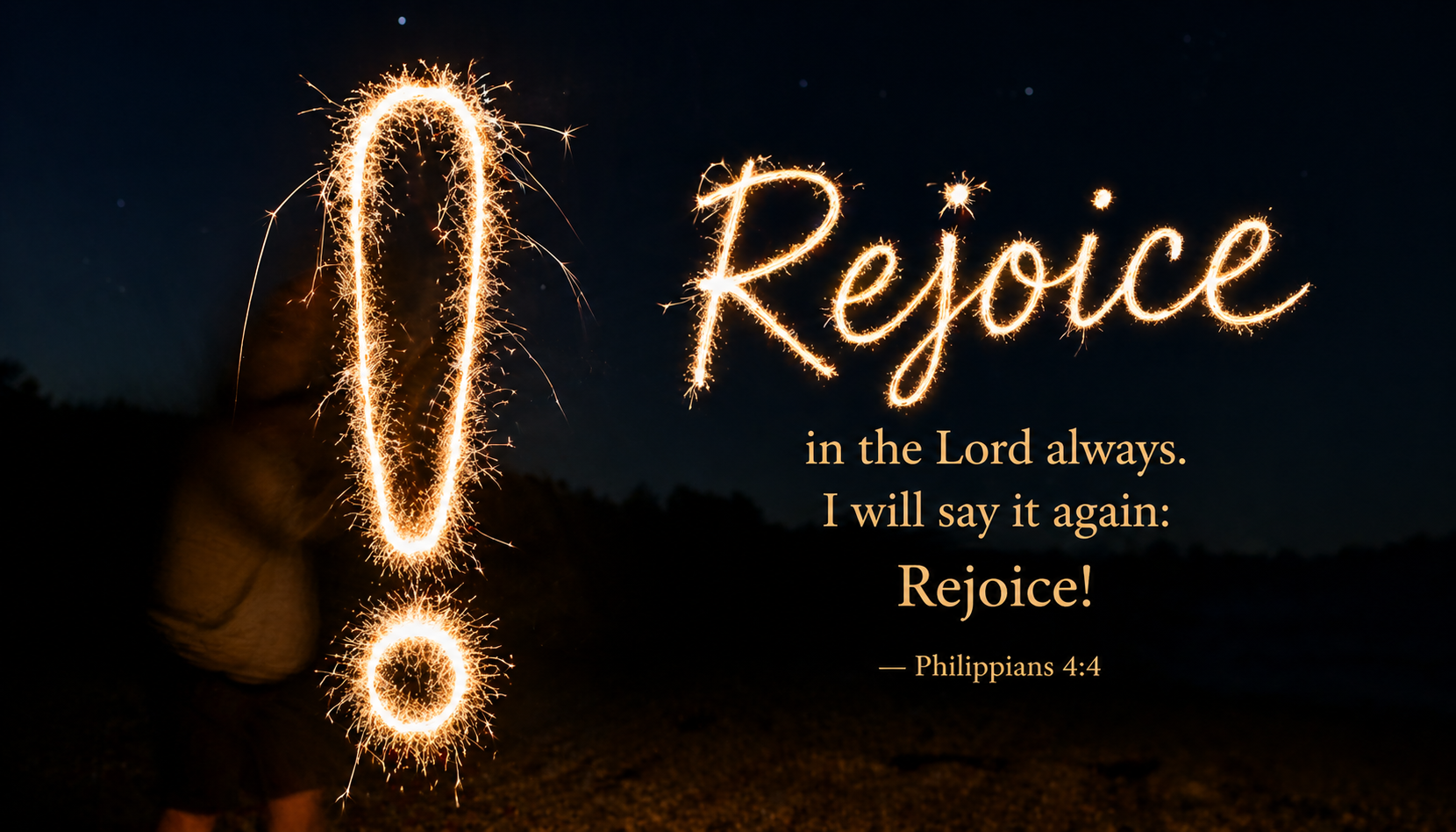 Philippians 4:4 -- Rejoice in the Lord Always Sparkler Wallpaper